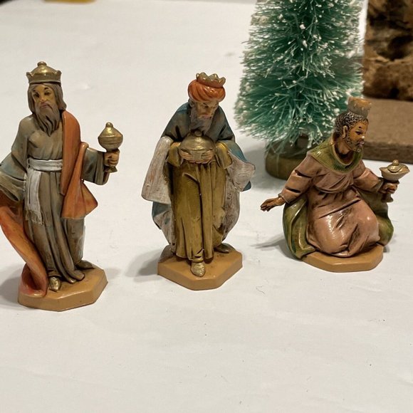 vintage 1989 fontanini manger nativity lot Mary Joseph Jesus Wise Men Animals - Picture 12 of 12
